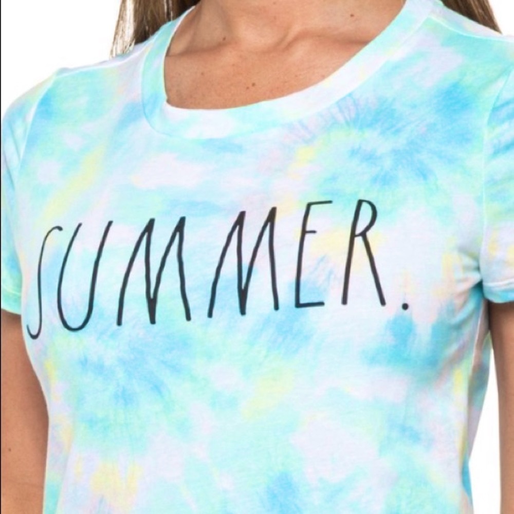 Rae Dunn “Summer” Women’s Crewneck Tie Dye Short Sleeve T-Shirt